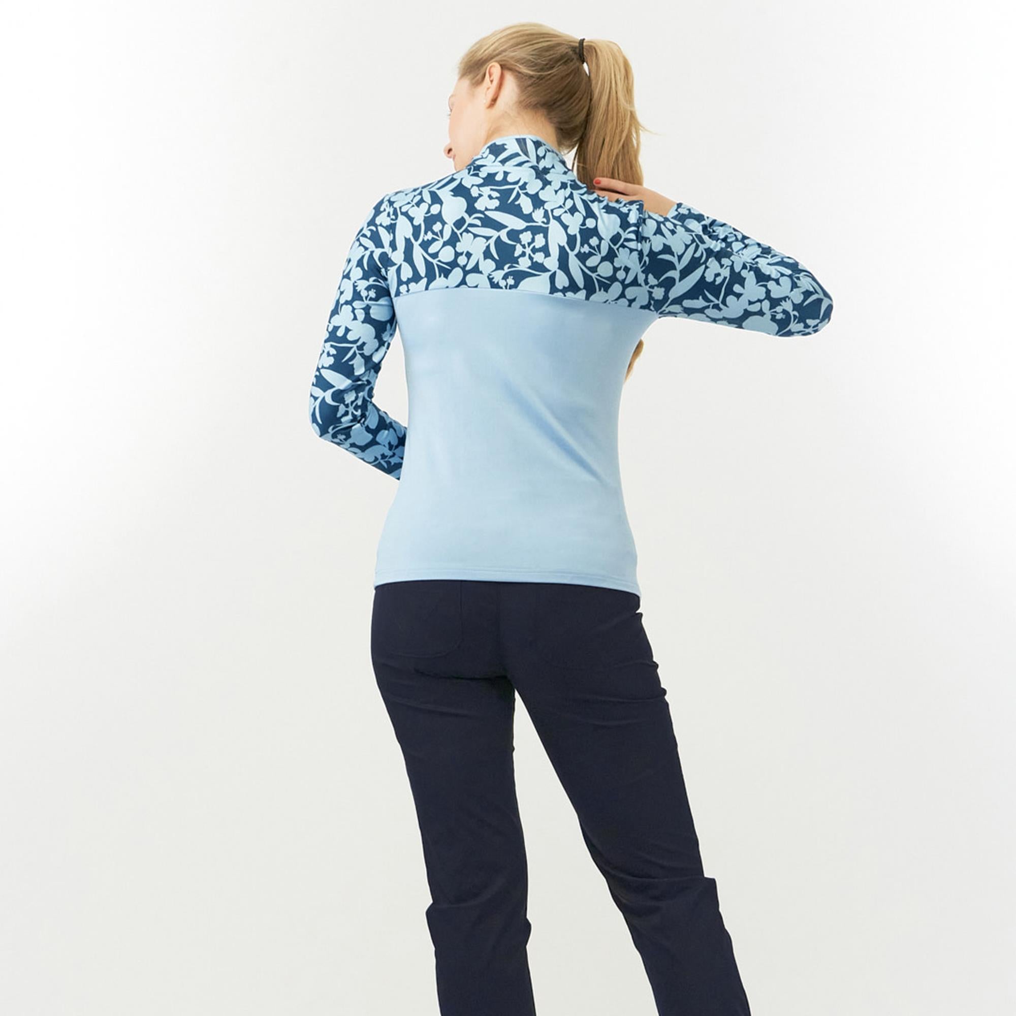 Pure Golf Maple Ladies Thermal Golf Polo Shirt Midnight Rose Inverted